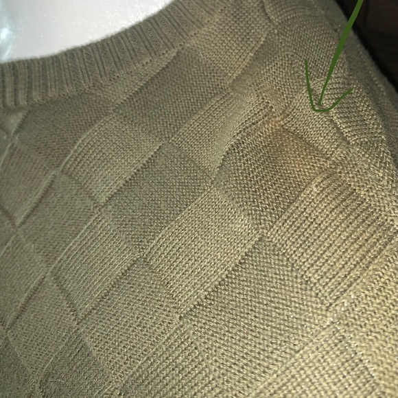 IZOD Men’s Crew Neck Olive Green Check Knit Sweater Size L - Picture 5 of 11